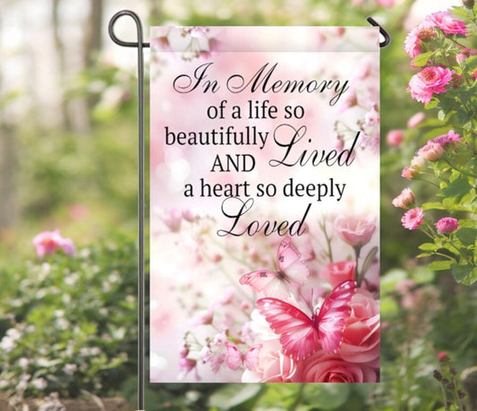 In Memory Garden or Cemetery Flag - Funeral Program - Site Funeral Programs & Templates
