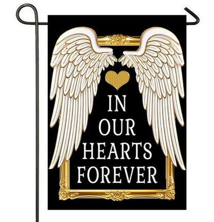 In Our Hearts Forever Garden or Cemetery Flag - Funeral Program - Site Funeral Programs & Templates