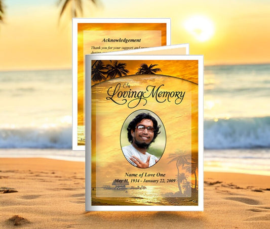 Island Small Memorial Card Template