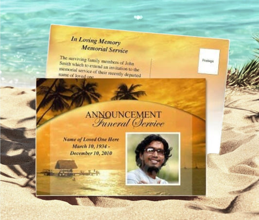 Island Funeral Announcement Template