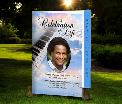 Ivory 4-Sided Graduated Funeral Program Template
