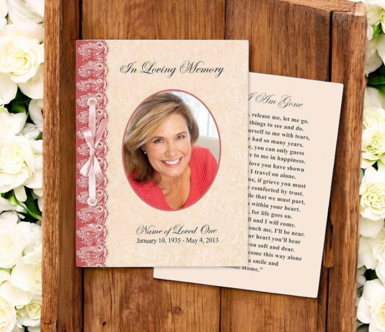 Jasper Small Memorial Card Template