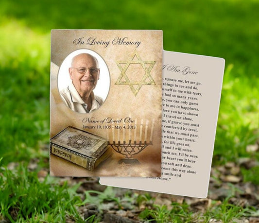 Jewish Small Memorial Card Template