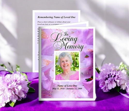 Lavender Small Memorial Card Template