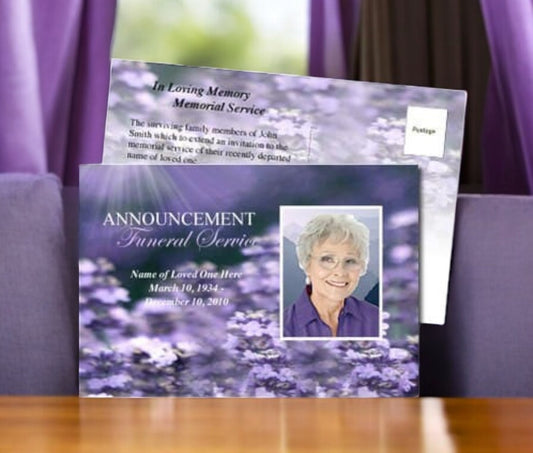 Lilac Funeral Announcement Template