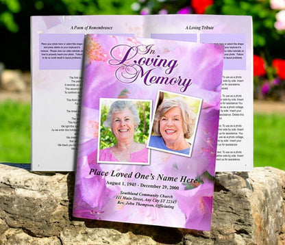 Lavender Funeral Booklet Template