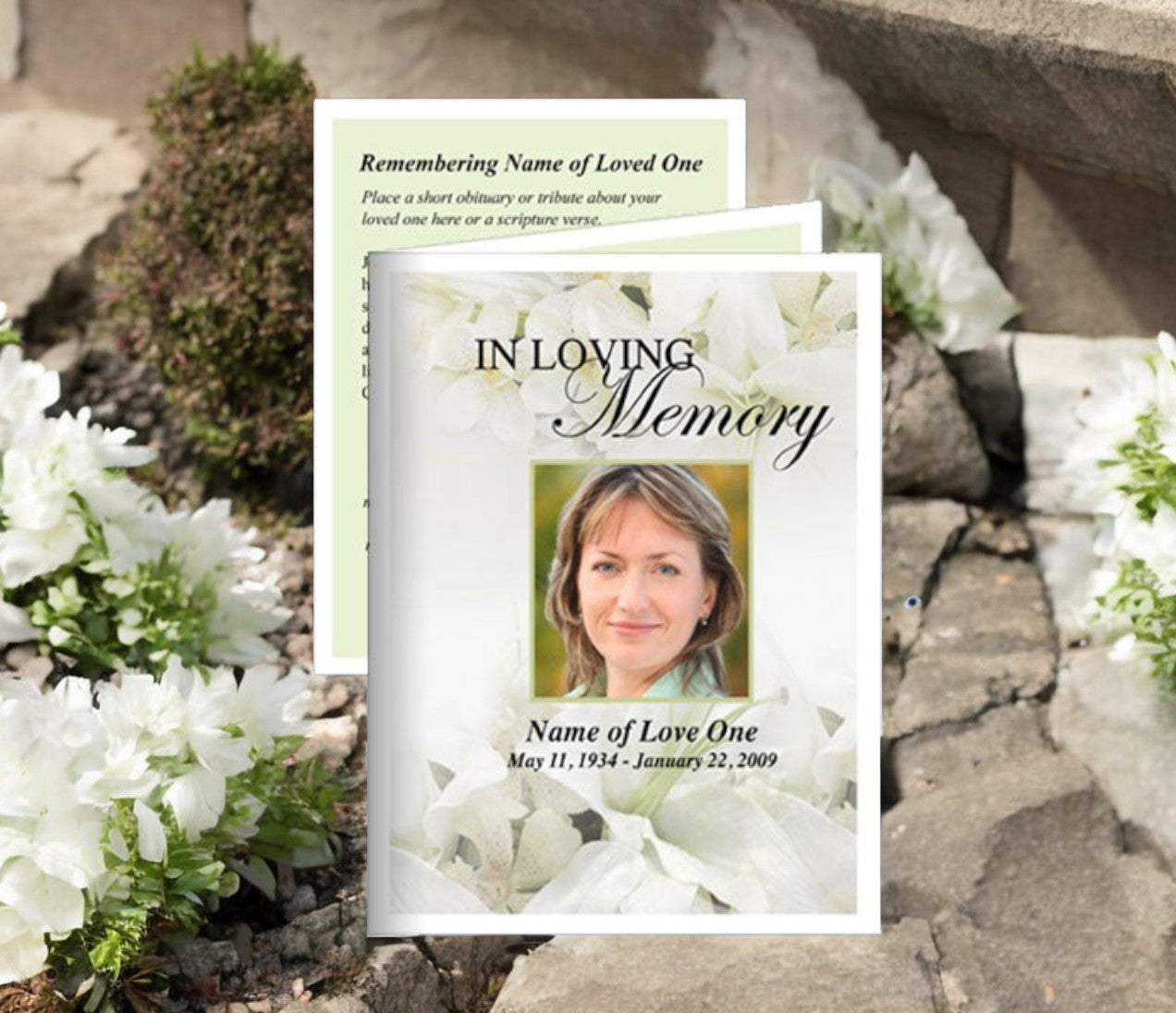 Lily Small Memorial Card Template