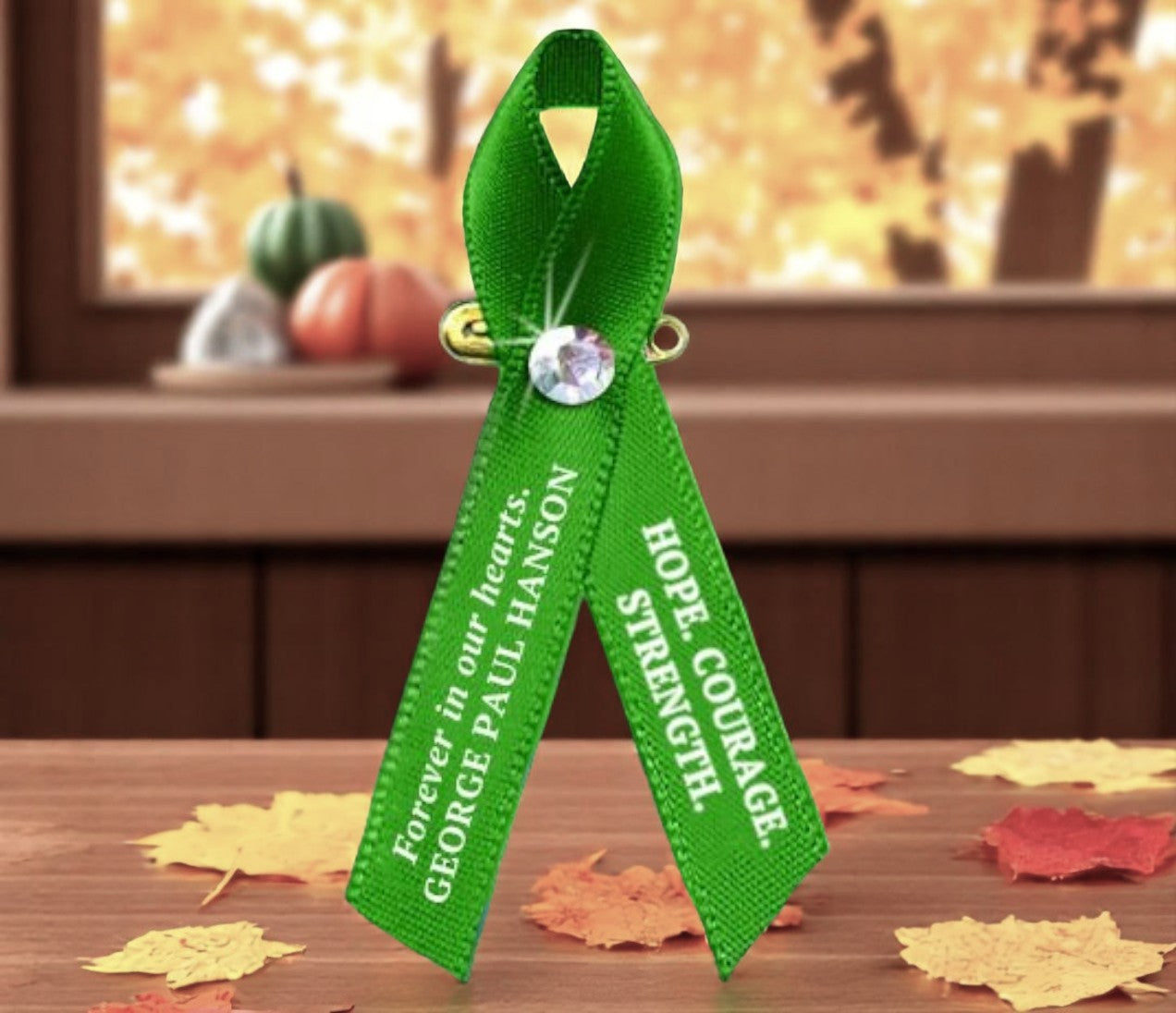 Personalized Liver Cancer Ribbon (Emerald Green) - Pack of 10
