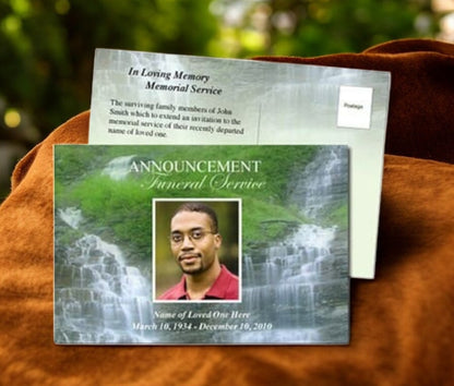 Majestic Funeral Announcement Postcard Template