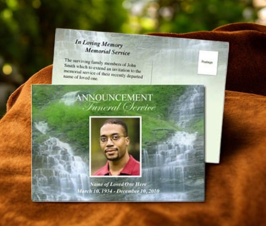 Majestic Funeral Announcement Postcard Template