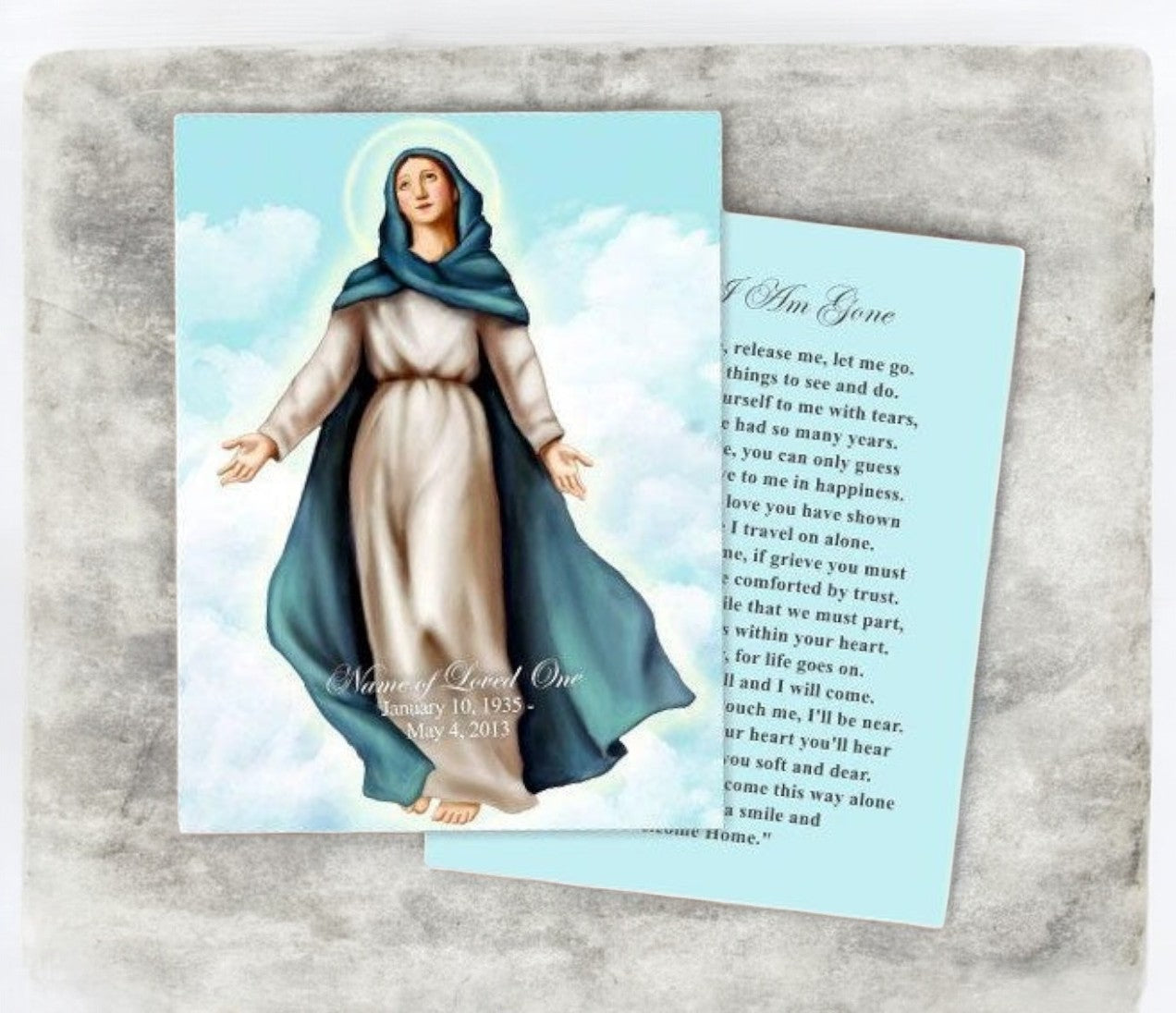 Mary Small Memorial Card Template