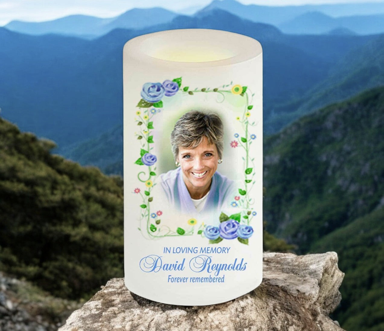 Flourish Personalized Flameless LED Memorial Candle