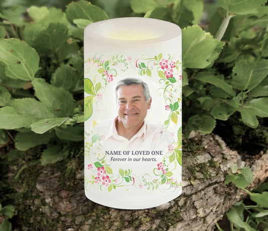 Garden Personalized Flameless Memorial LED Candle