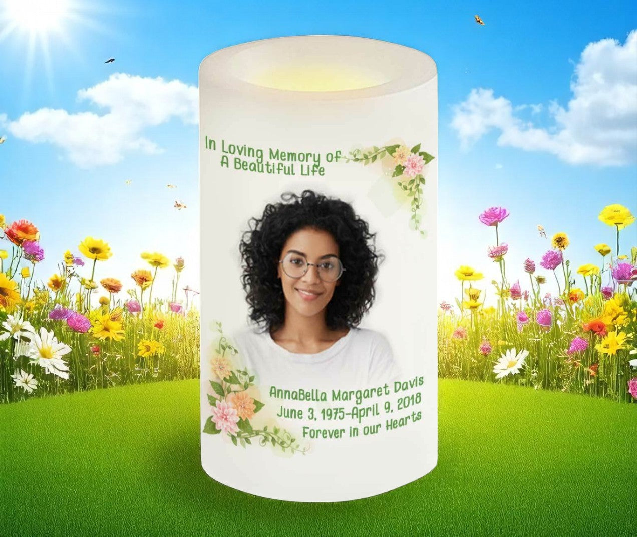 Somerset Personalized Flameless LED Memorial Candle