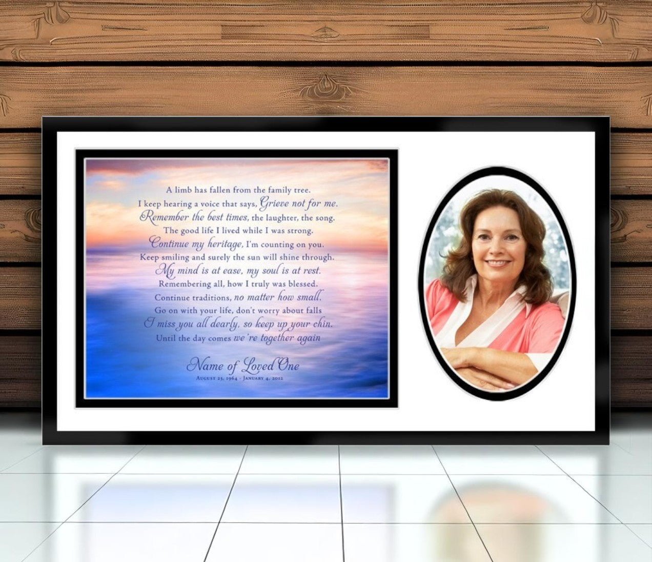 Dusk Memorial Plaque With Poem