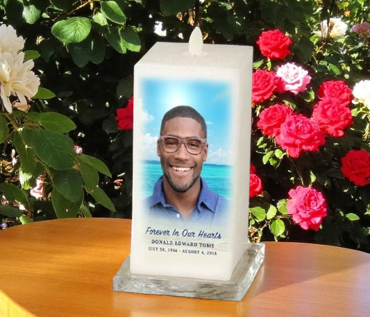 Beach Square Dancing Wick LED Memorial Candle
