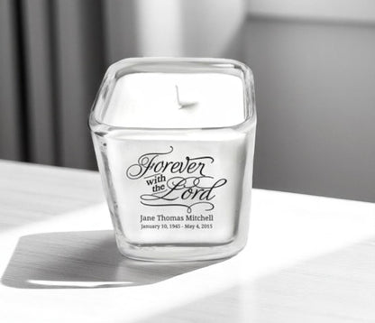 Forever With Lord Glass Cube Memorial Candle