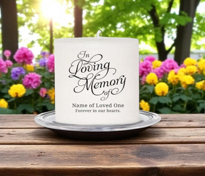 Loving Personalized Small Wax Memorial Candle