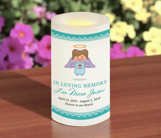 Scallop Personalized Flameless LED Memorial Candle
