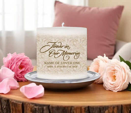 Sandstone Personalized Small Wax Memorial Candle
