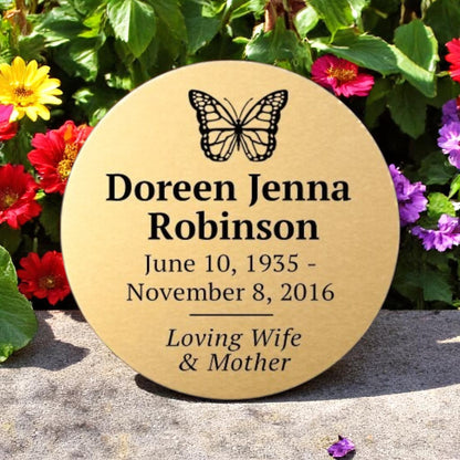 Personalized 2 Inch Circle Flexible Urn Plate