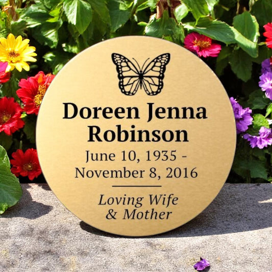 Personalized 2 Inch Circle Flexible Urn Plate