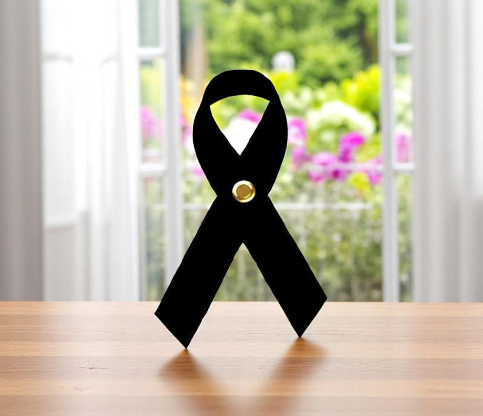 Funarl Ribbon Cancer Mini Black Cancer Ribbon, Awareness Ribbons - Pack of 10 – Funeral ...
