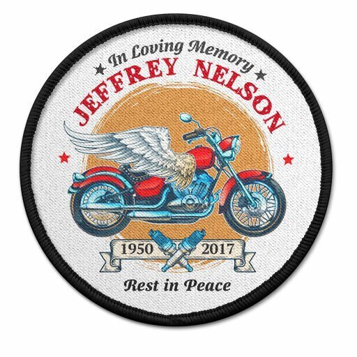 Motorcycle Rider In Loving Memory Of Patch - Funeral Program - Site Funeral Programs & Templates