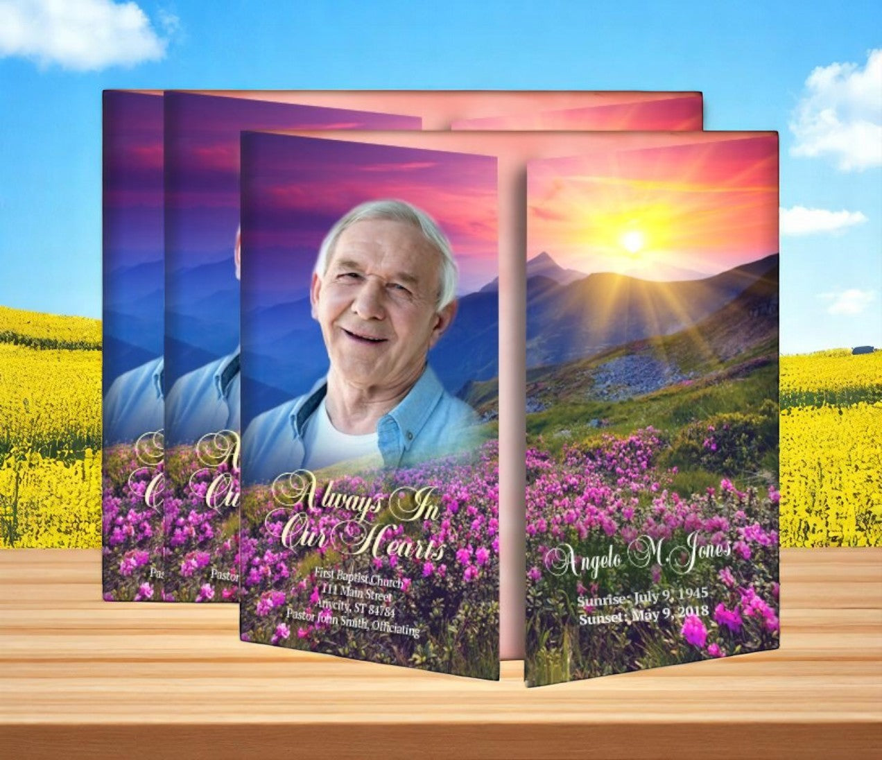 Mountain Gatefold Funeral Program Design & Print (Pack of 50)