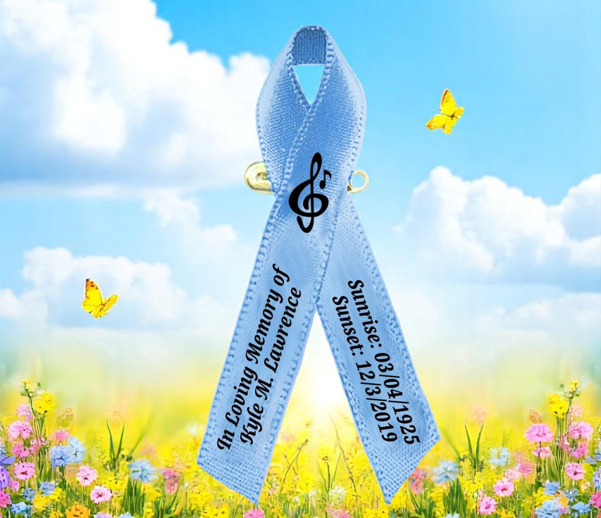 Funarl Ribbon Cancer Musician Personalized Cancer Ribbon - Package of 10 – Funeral Program ...