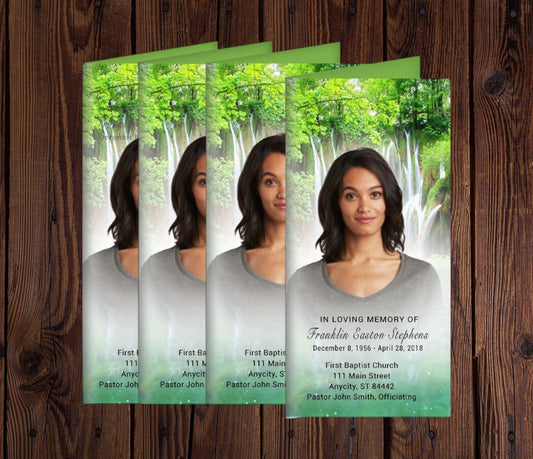 Natural Waters Long Fold Program Design & Print (Pack of 50)