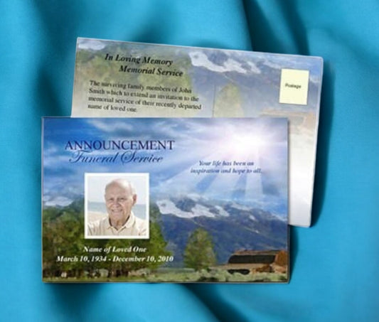 Outdoor Funeral Announcement Postcard Template