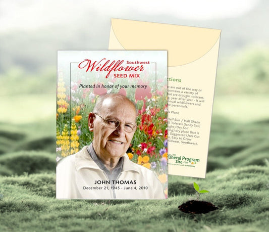 Pacific Northwest Custom Wildflower Seed Packet (Pack of 10) - The Funeral Program Site