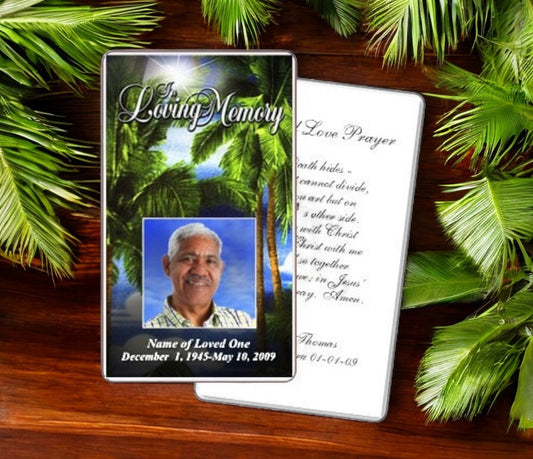 Paradise Prayer Card Template