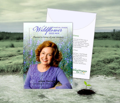 Partial Shade Custom Wildflower Seed Packet (Pack of 10) - The Funeral Program Site