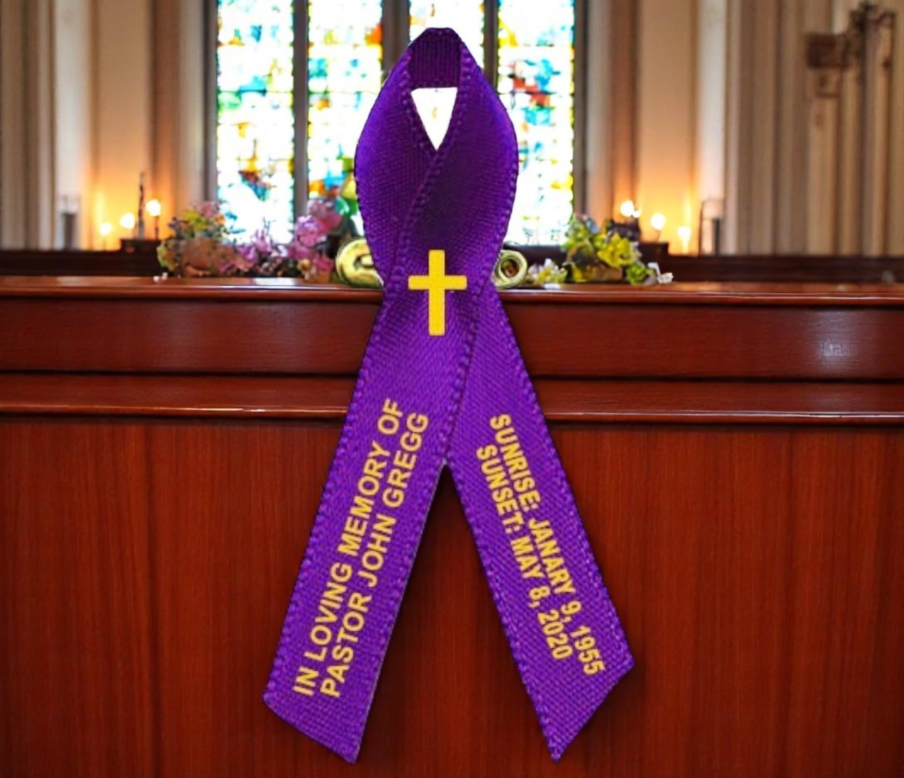 Fneral Program Ribbon Pastor Religious Faith Based Personalized Awareness Ribbon - Pack of 1 ...