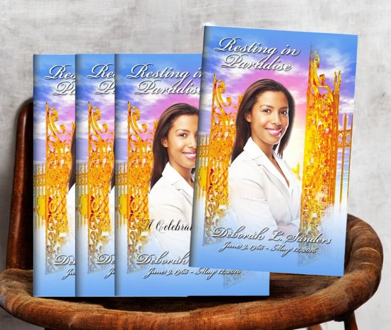 Resting Paradise Bifold Funeral Program Design & Print (Pack of 50)