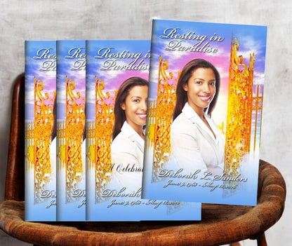 Resting Paradise Bifold Funeral Program Design & Print (Pack of 50)