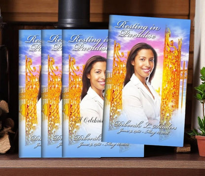 Resting Paradise Bifold Funeral Program Design & Print (Pack of 50)
