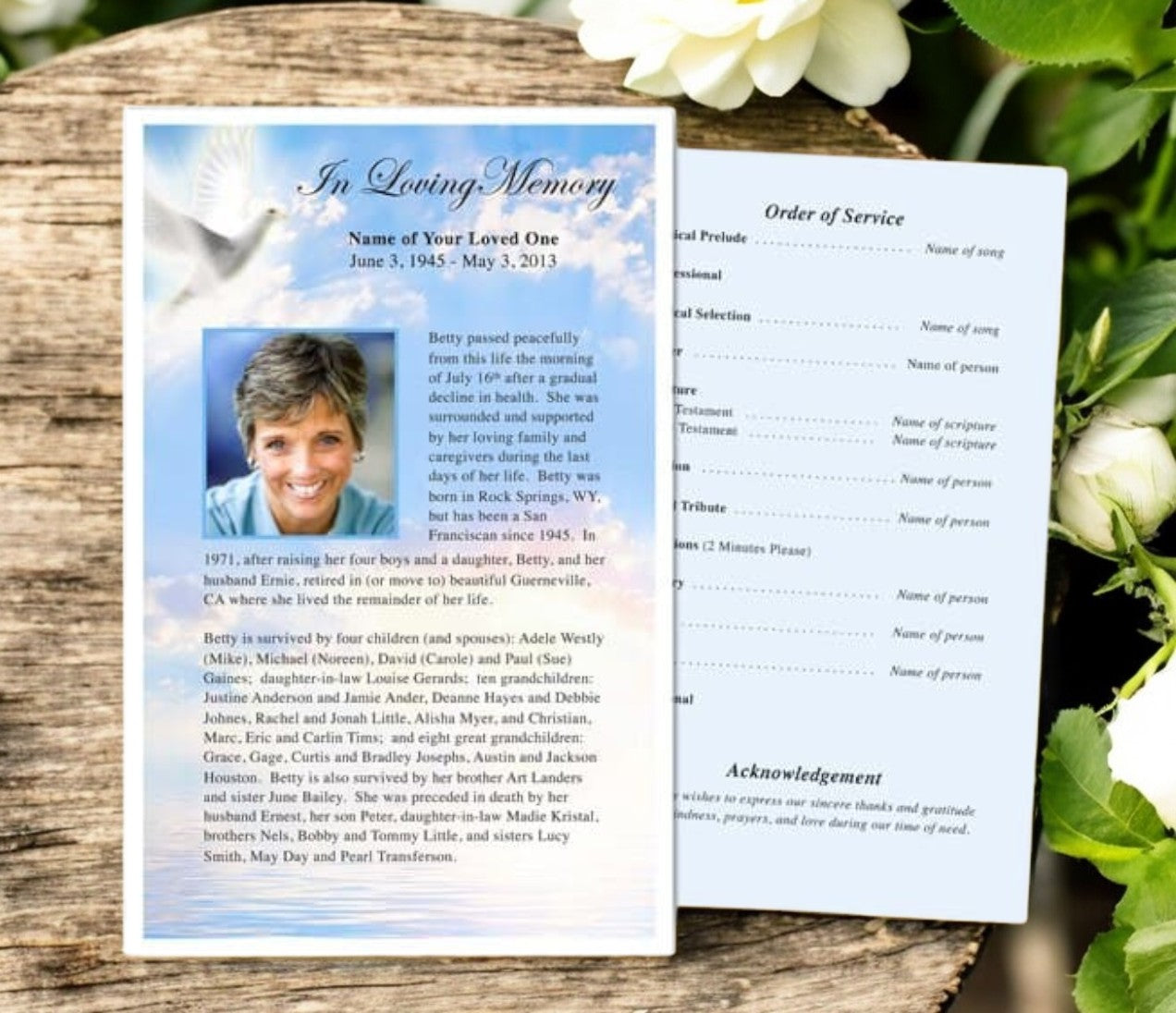 Peace Funeral Flyer Template