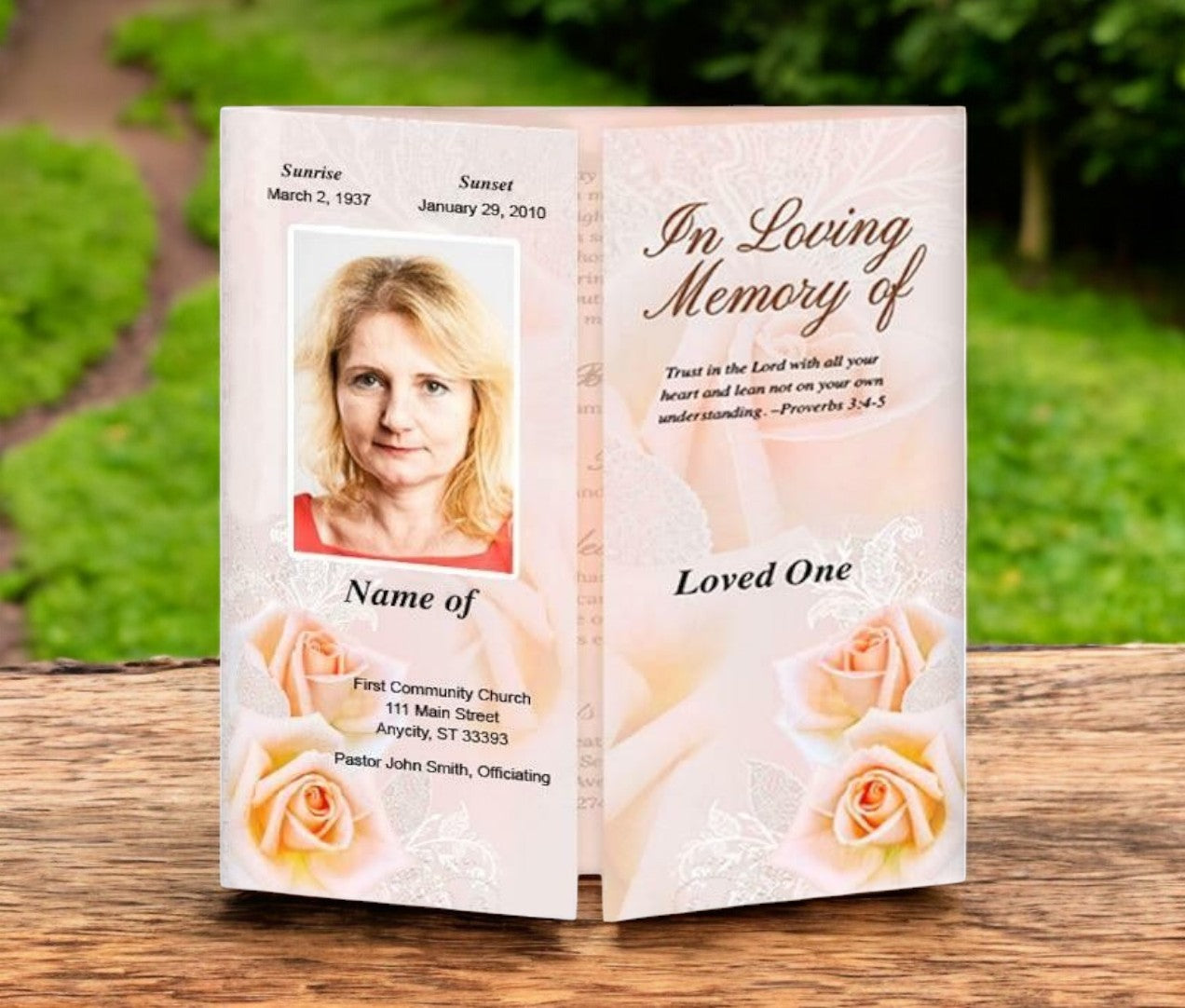 Make Your Own Funeral Program Customizable Funeral Program And Prayer