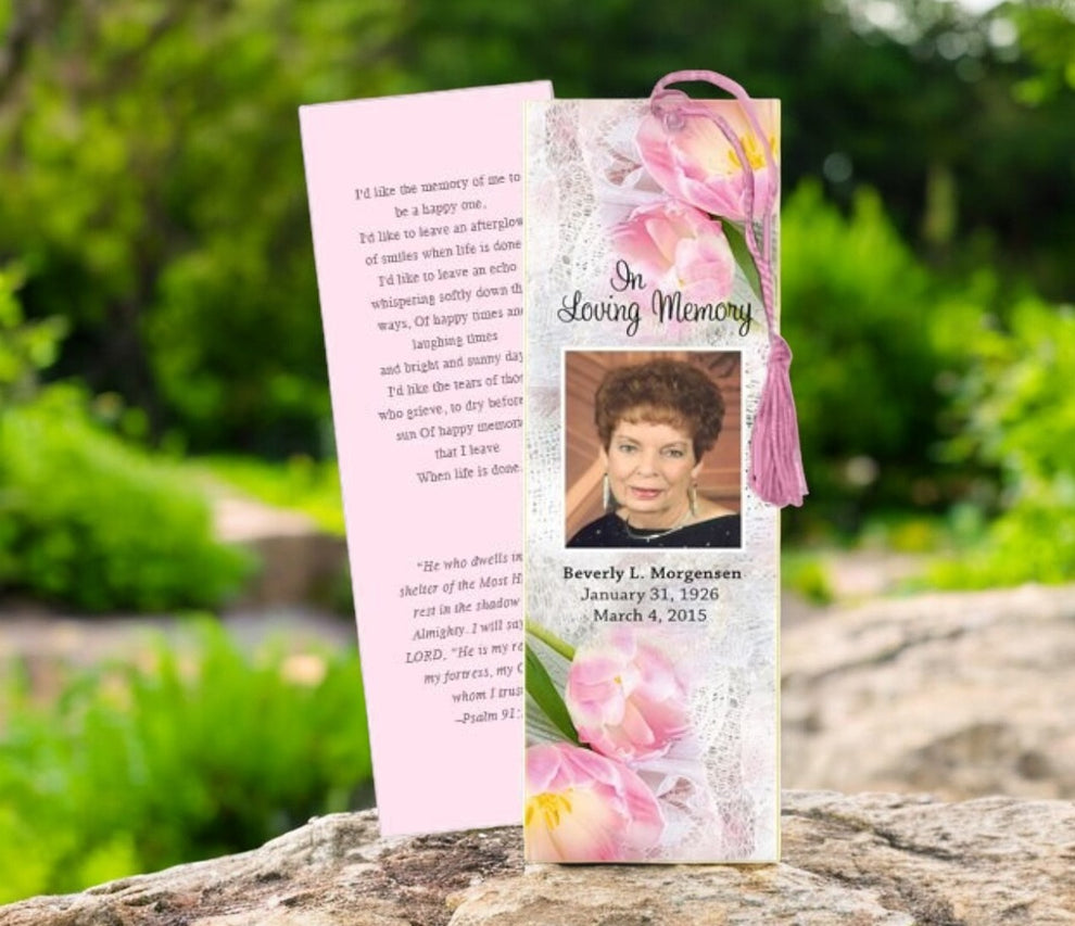 Pearls Memorial Bookmark Template – Funeral Program-Site Funeral ...