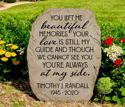 Personalized Beautiful Memories Memorial Garden Stone - Funeral Program - Site Funeral Programs & Templates