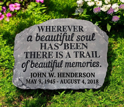 Personalized Beautiful Soul Memorial Garden Stepping Stone - Funeral Program - Site Funeral Programs & Templates
