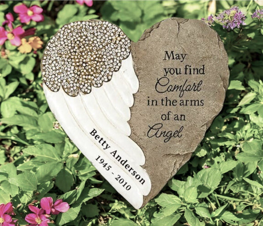 Personalized Comfort Heart Memorial Garden Stepping Stone - Funeral Program - Site Funeral Programs & Templates