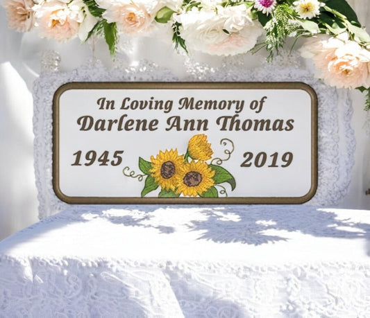 Personalized Embroidery Sunflower In Loving Memory Patch - Funeral Program - Site Funeral Programs & Templates
