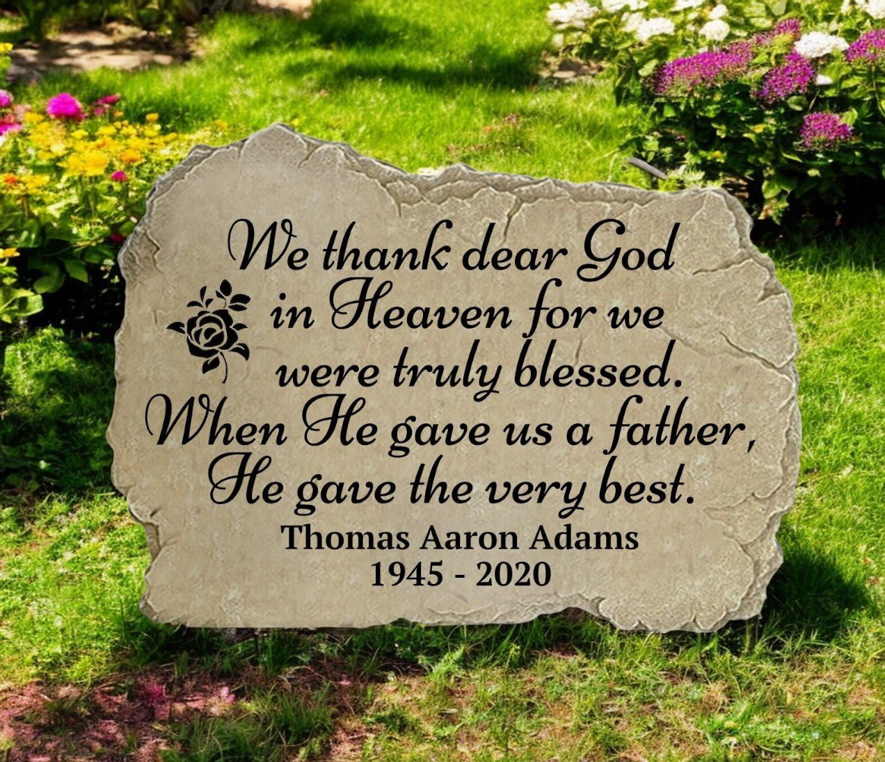 Personalized Father Memorial Garden Stone - Funeral Program - Site Funeral Programs & Templates