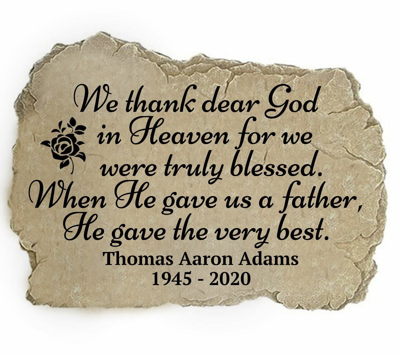 Personalized Father Memorial Garden Stone - Funeral Program - Site Funeral Programs & Templates