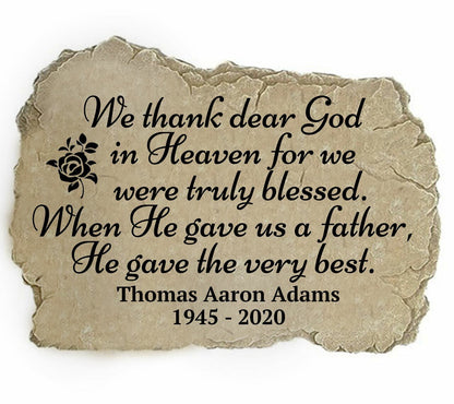 Personalized Father Memorial Garden Stone - Funeral Program - Site Funeral Programs & Templates