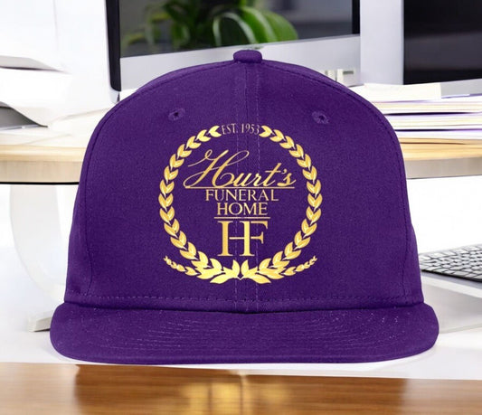 Personalized Funeral Home Logo Flat Bill Baseball Cap - The Funeral Program Site